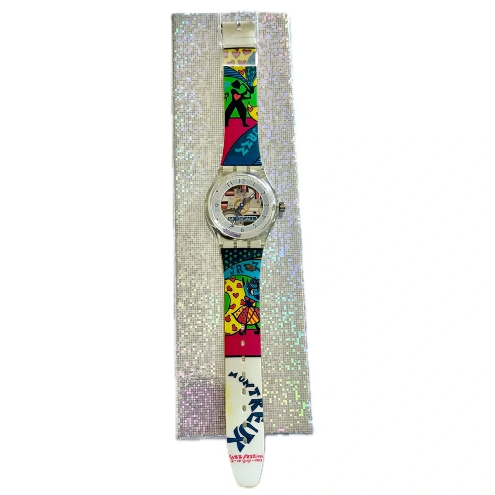 Vintage 1999 Swatch Musicall Montreux Jazz Festival watch (model SLK110C)